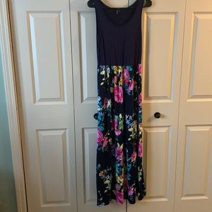 Navy blue Floral dress